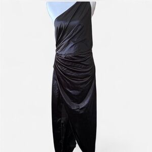 Elegant One Shoulder Black Dress